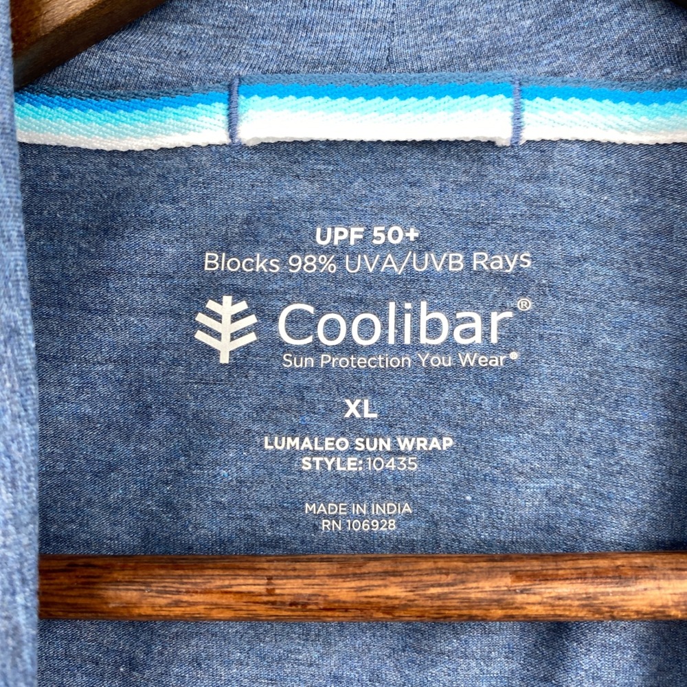 Coolibar Lumaleo Sun Wrap Women XL Blue UPF 50 Cardigan Vacation Beach Summer - Picture 5 of 11
